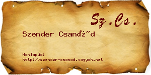 Szender Csanád névjegykártya